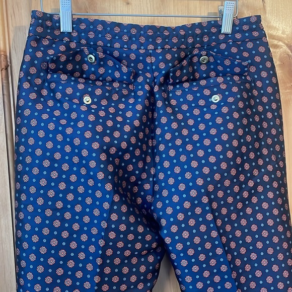 J. CREW Foulard Jacquard C1157 Blue Multi Print 4-Pocket Drawstring Pants EUC 00 - Picture 7 of 12